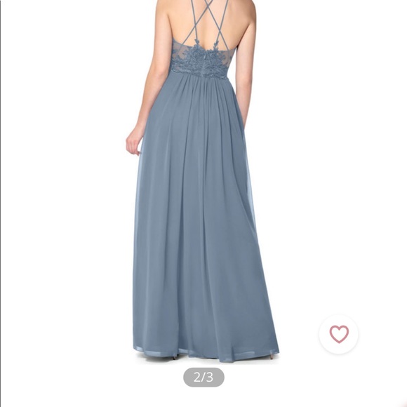 NWT Azazie Ginger Allure Bridesmaid Dress Dusty Blue - Picture 2 of 10